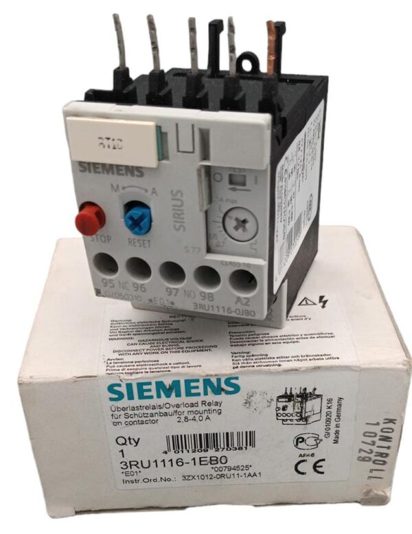 RELÉ TÉRMICO SIEMENS SIRIUS 3RU1116-1EBO 2 8-4A